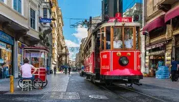 Tram at Taksim Square with Turkey Tour Packages - Viz Travels